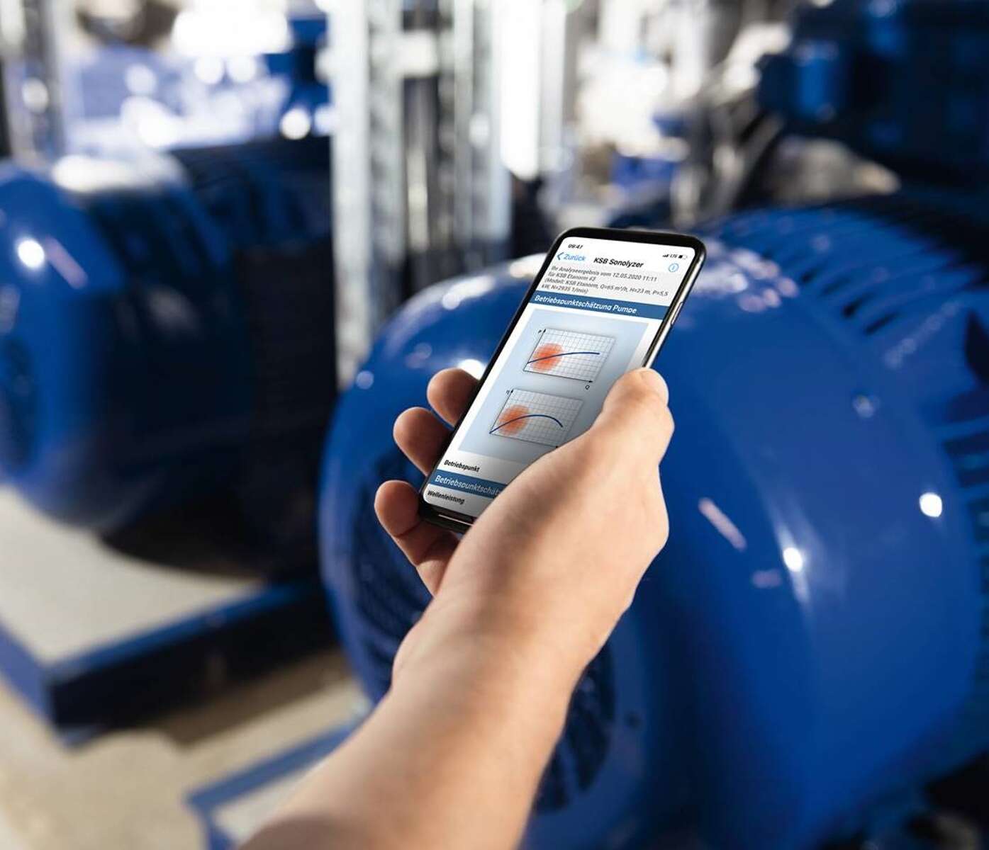 Smartphone avec application KSB Sonolyzer®