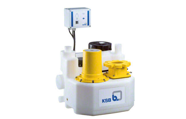 Abb. 1 Fäkalienhebeanlage: Fäkalienpumpe als Blockpumpe in einer Fäkalienhebeanlage