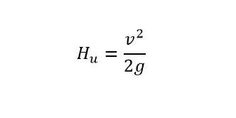 v: Durchflussgeschwindigkeit in einem charakteristischen Strömungsquerschnitt in m/s ​​​​​​​g: Fallbeschleunigung