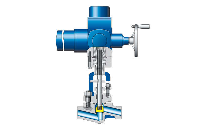 Fig. 3 Valve: Globe valve with butt weld ends and electric actuator