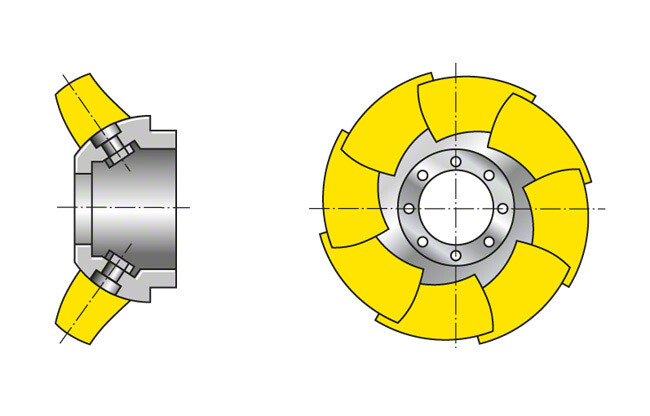 Gambar 4 Impeller : Mixed flow impeller (baling-baling aliran campuran)