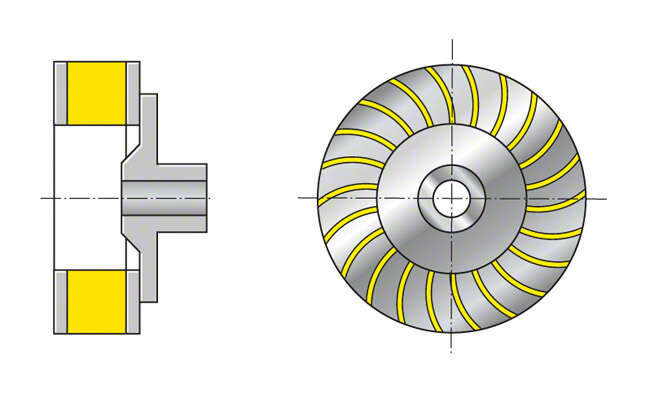 Fig. 3 Star impeller: Open star impeller for liquid ring pump (shown with shroud removed)