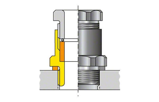 Fig. 1 Cable gland: Design to DIN 46255 (line gland packing) Fig. 1 Cable gland: Design to DIN 46255 (line gland packing)