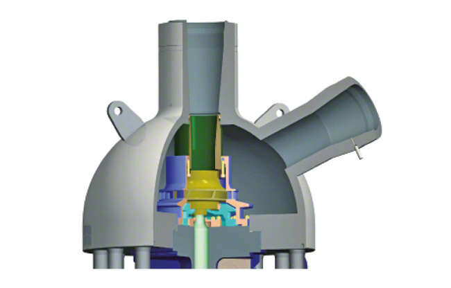 Fig. 6 Pump casing: Circulating pump with a spherically shaped pump casing