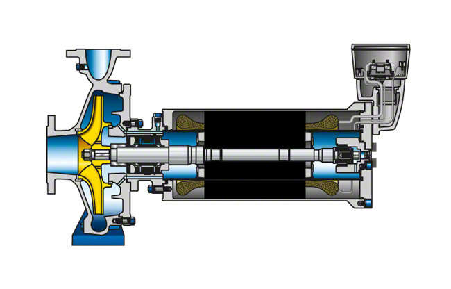 Fig. 1 Canned motor pump: Single-stage volute casing pump for general industrial applications
