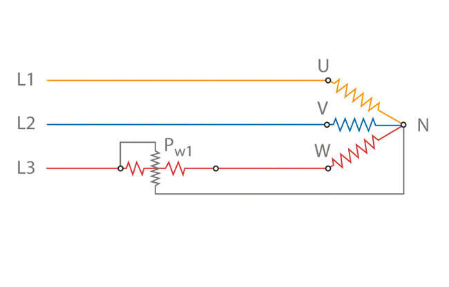 Fig. 2 Power measurement: Simplified measurement with accessible or artificial neutral