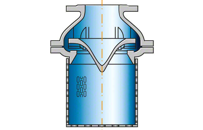 Fig. 1: Foot valve: Cup valve with inlet filter