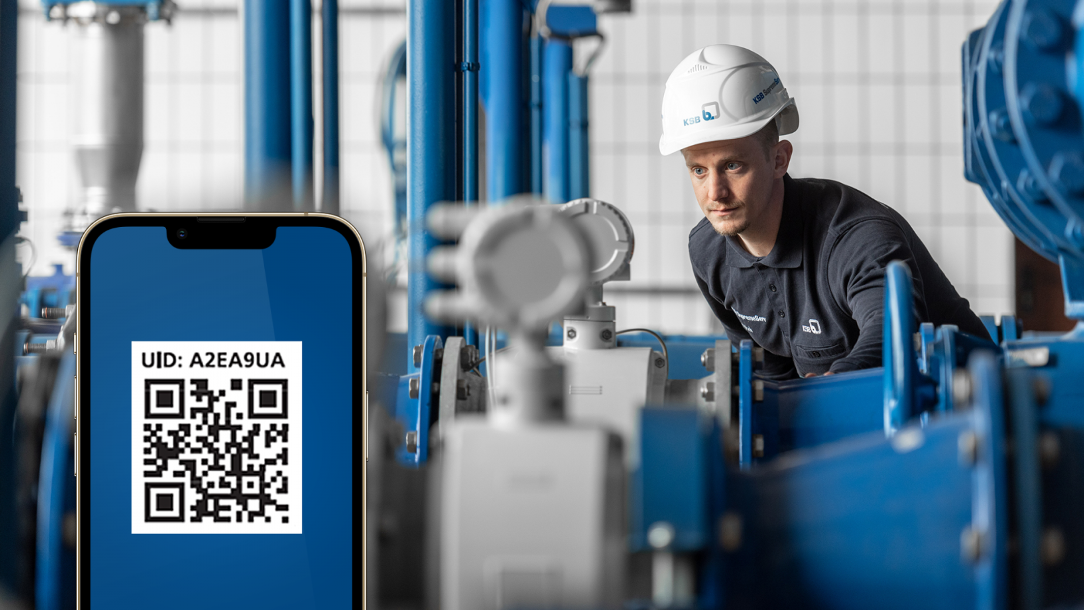 Digitale Pumpendaten werden über ein mobiles Endgerät von einer Pumpe abgelesen