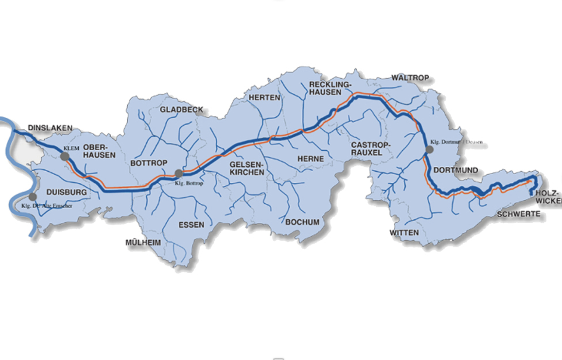 Karte des Emscherkanal