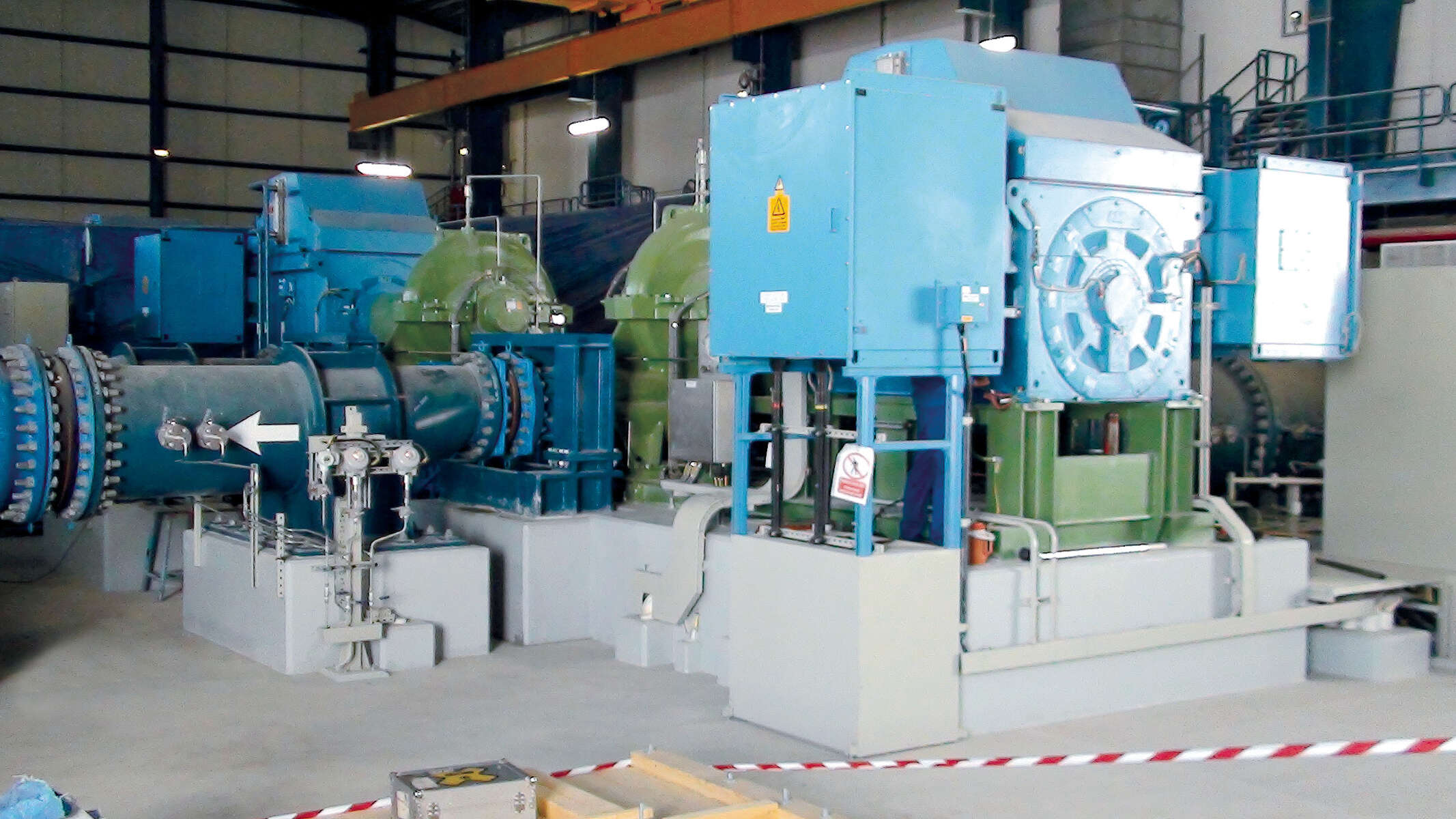 Afbeelding van de pompinstallatie in het waterleidingstation