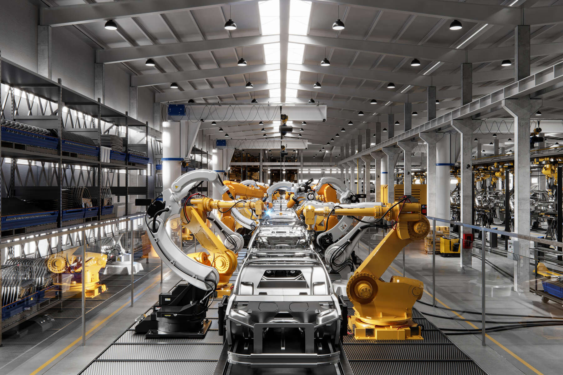 System Efficiency Service provides solutions for increasing profitability: assembly hall of a car factory