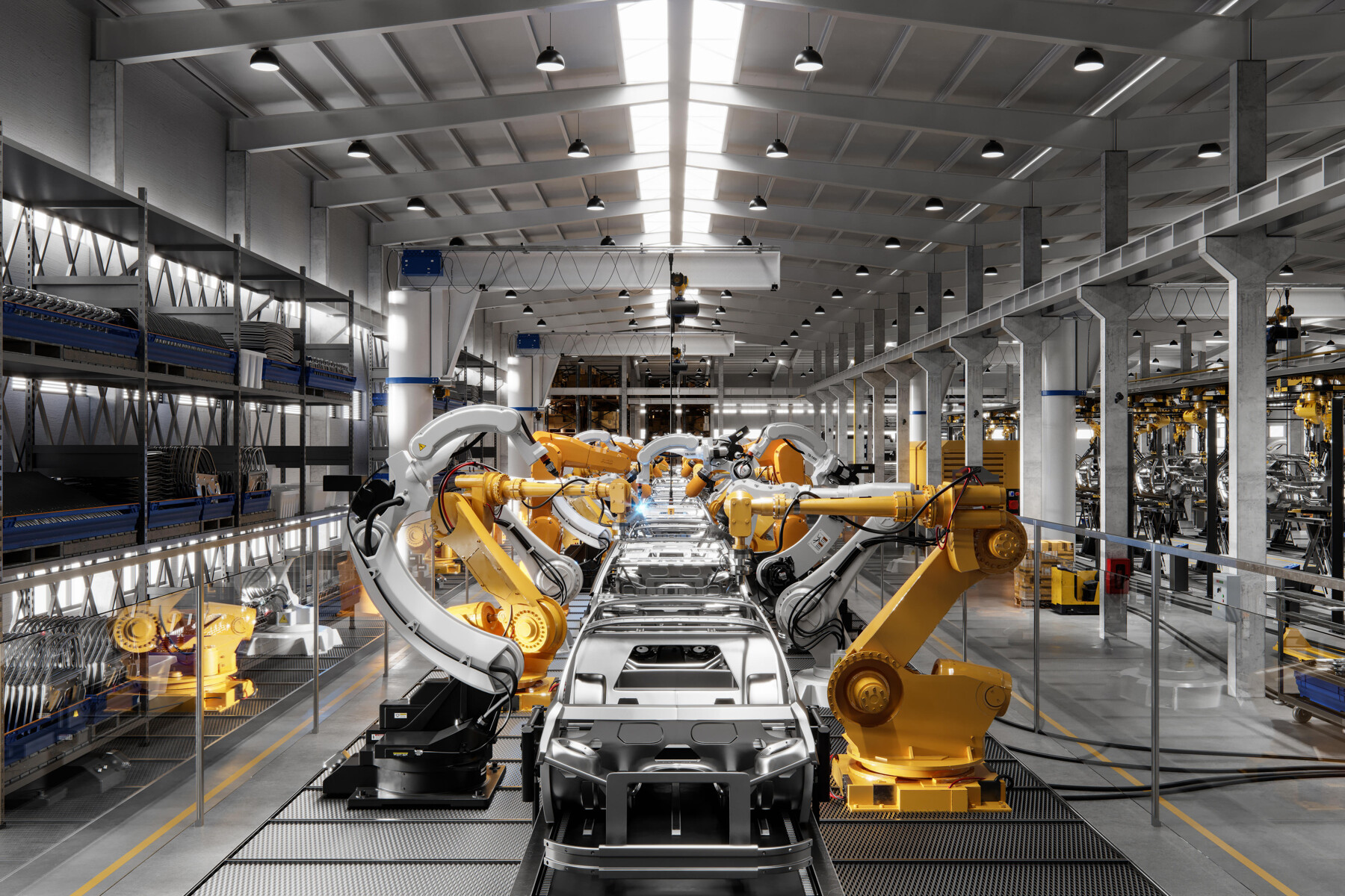 System Efficiency Service provides solutions for increasing profitability: assembly hall of a car factory 