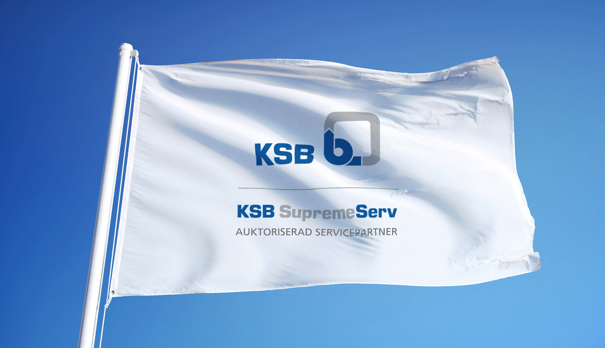 Flagga med märke för auktoriserad KSB-servicepartner