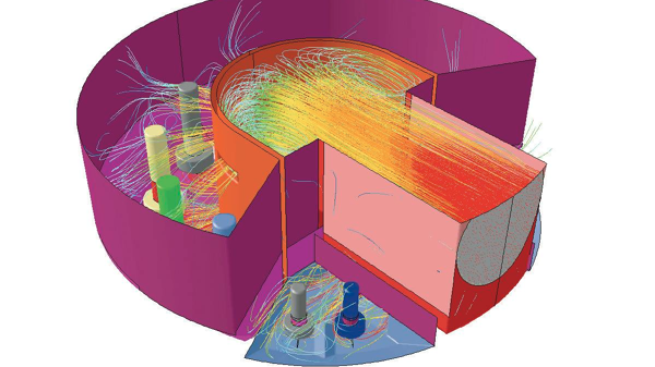 Computer simulation of a pumping station shaft