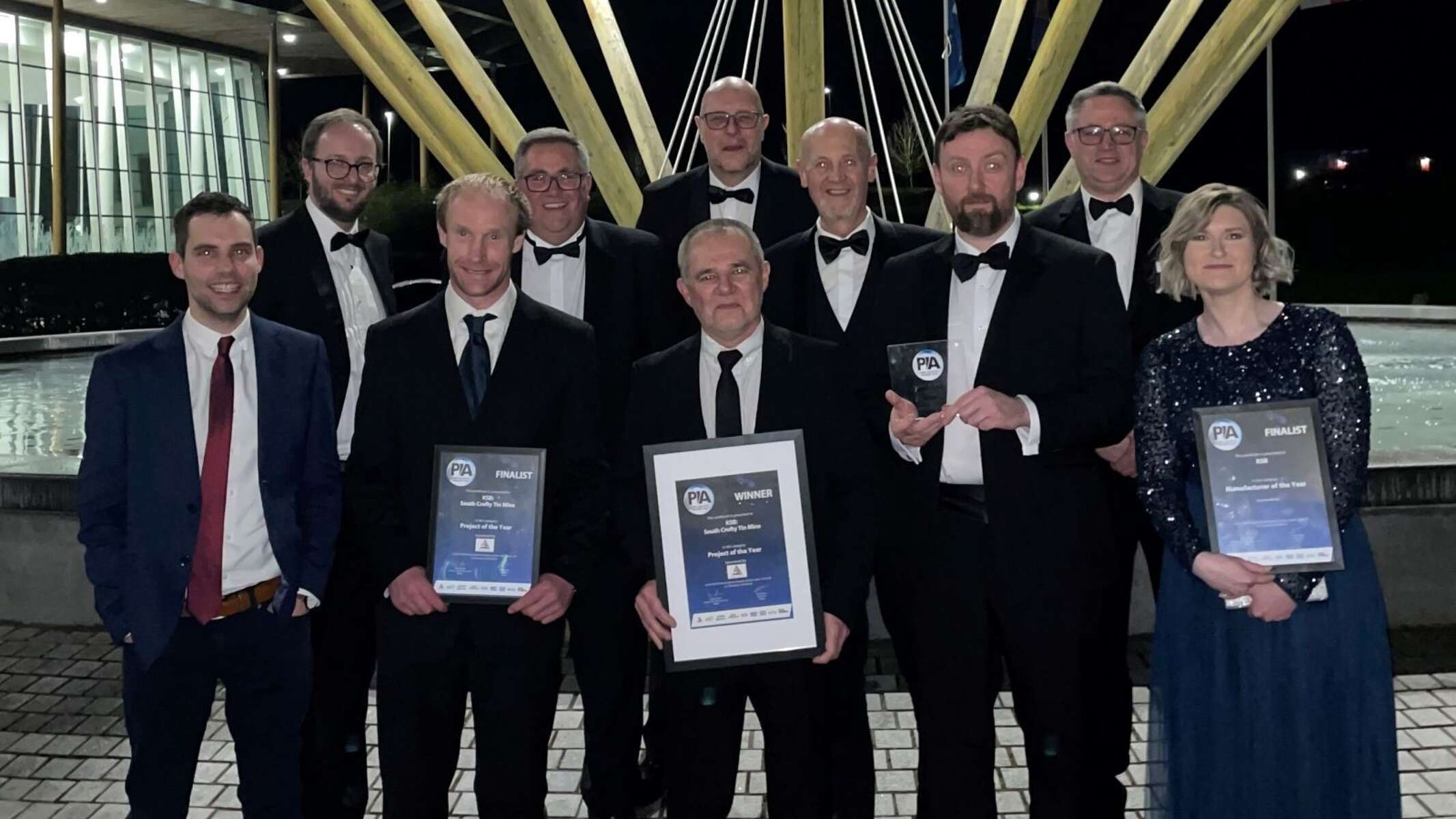 KSB and Cornish Metals representatives with the company's new accolades. KSB and Cornish Metals representatives with the company's new accolades.