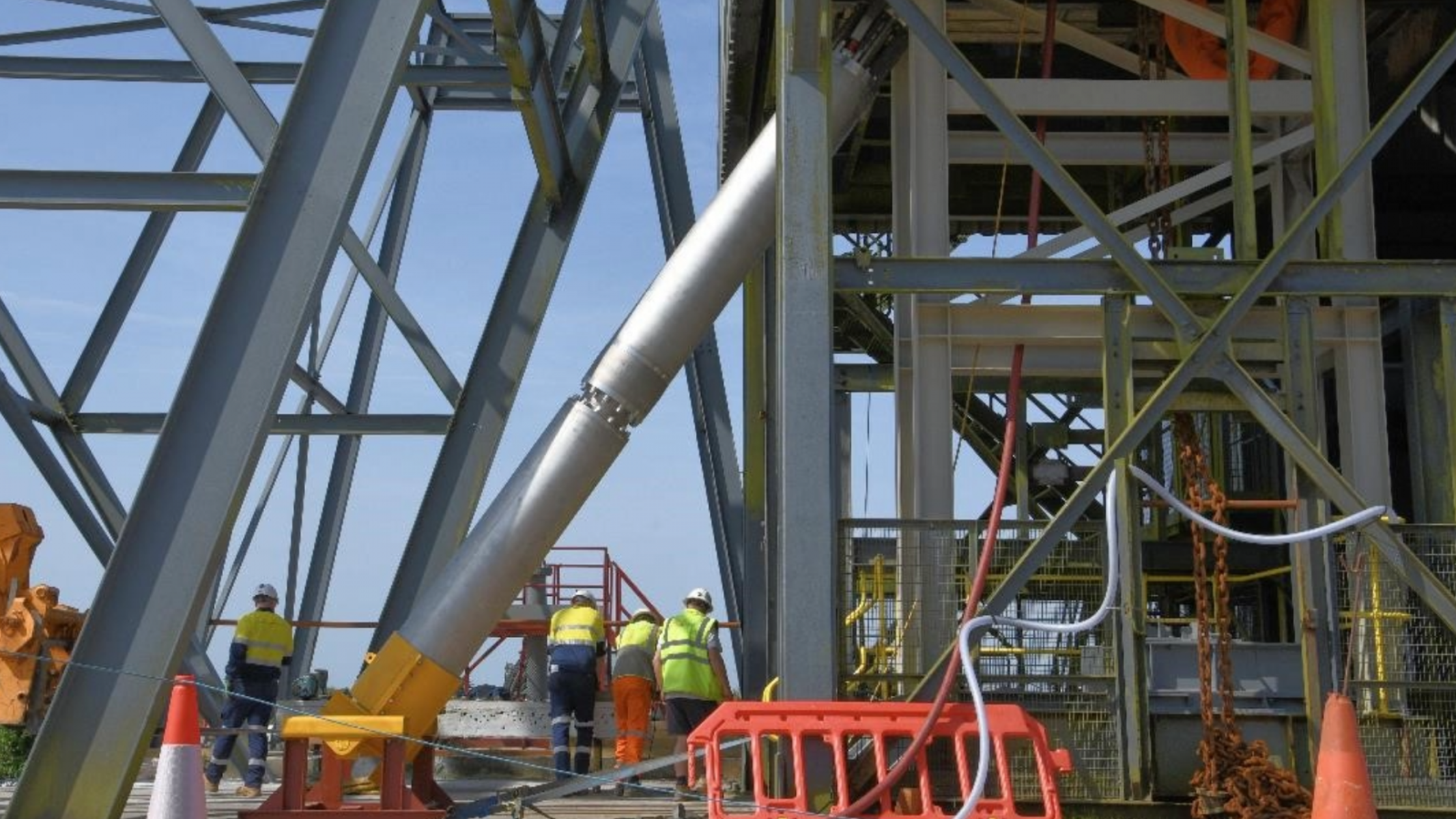 Installation of one of the KSB pumps at the South Crofty tin mine. Installation of one of the KSB pumps at the South Crofty tin mine.