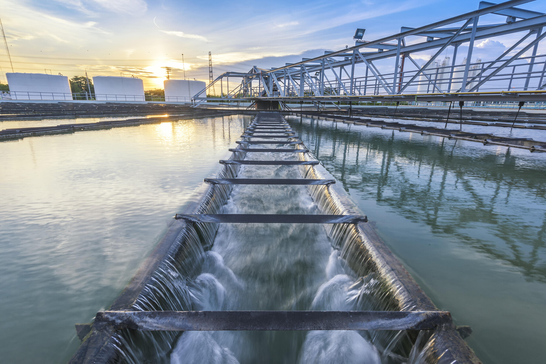 Tank in a waste water treatment plant