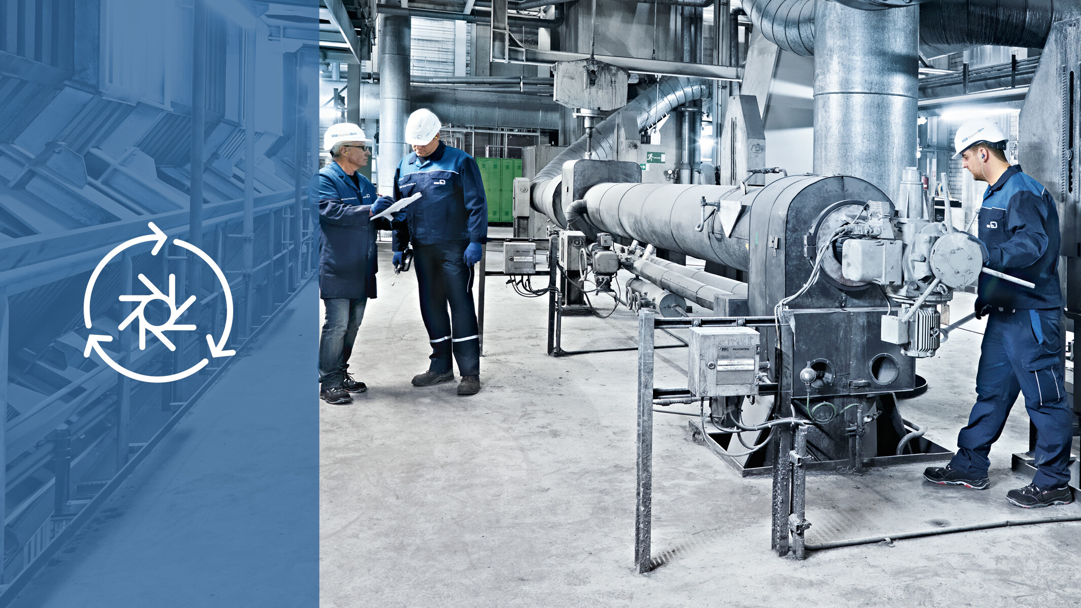 KSB service engineers during an inspection in a power plant