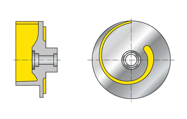 Fig. 2 Single-vane impeller: Open single-vane impeller Fig. 2 Single-vane impeller: Open single-vane impeller