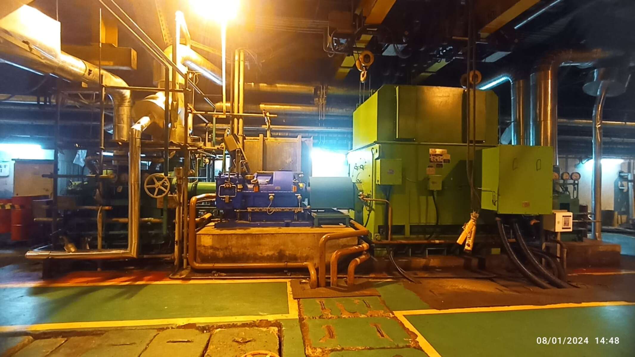 Interior of the power plant with Boiler Feed Pump (BFP) on the left in the foreground