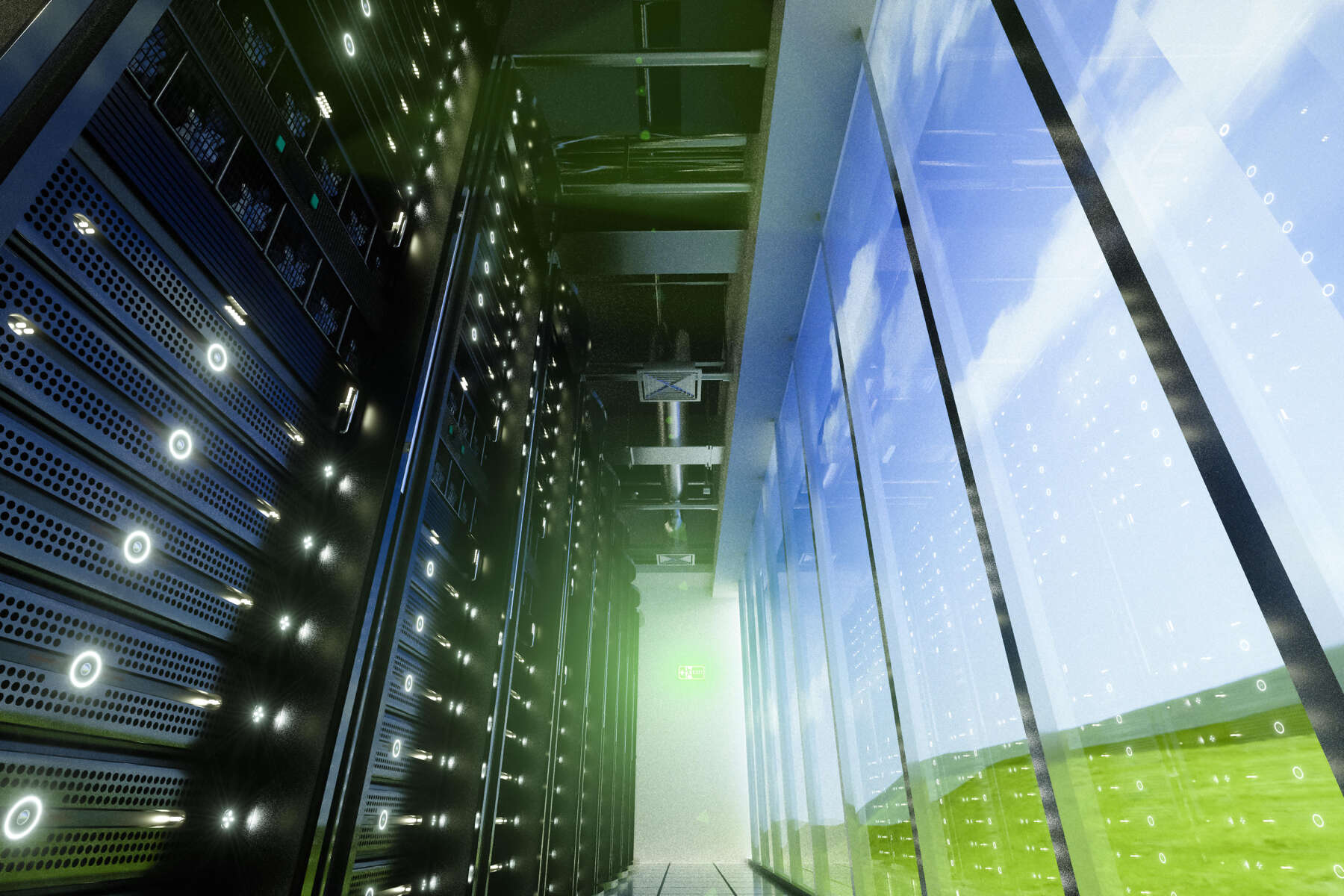 Server racks in a data centre