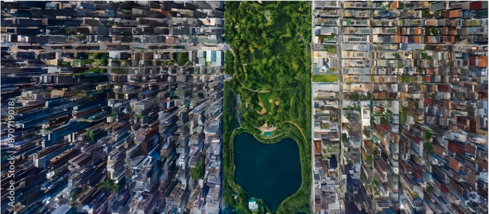 Aerial views of a megacity