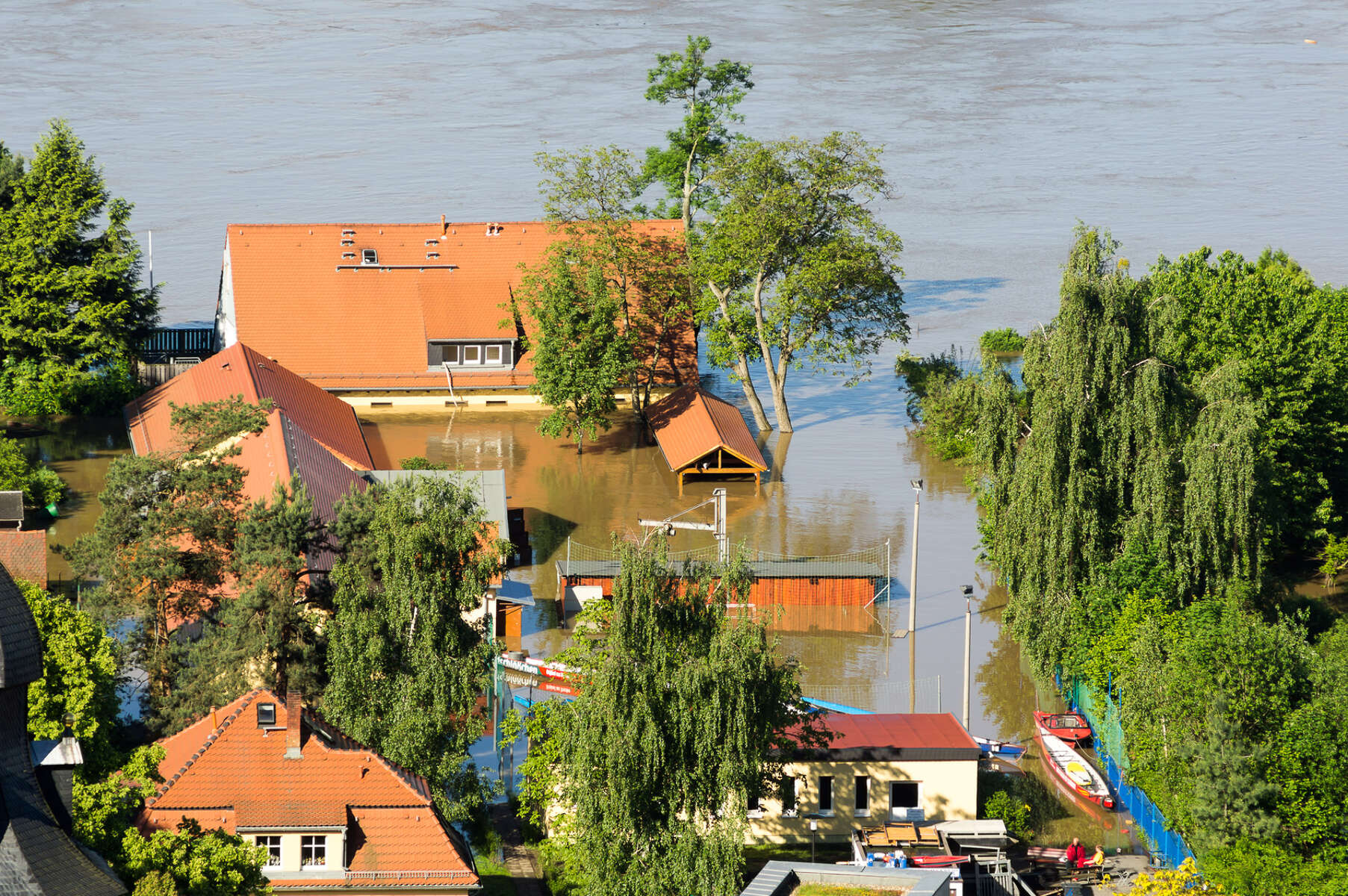 Flooded houses