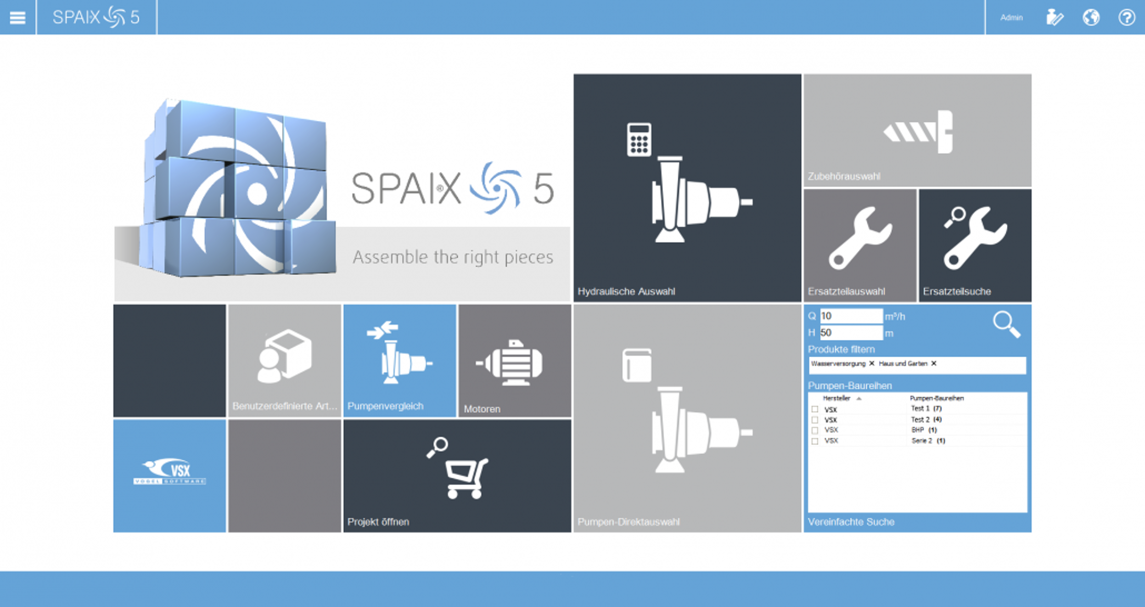 Icons for SPAIX Pump Selection