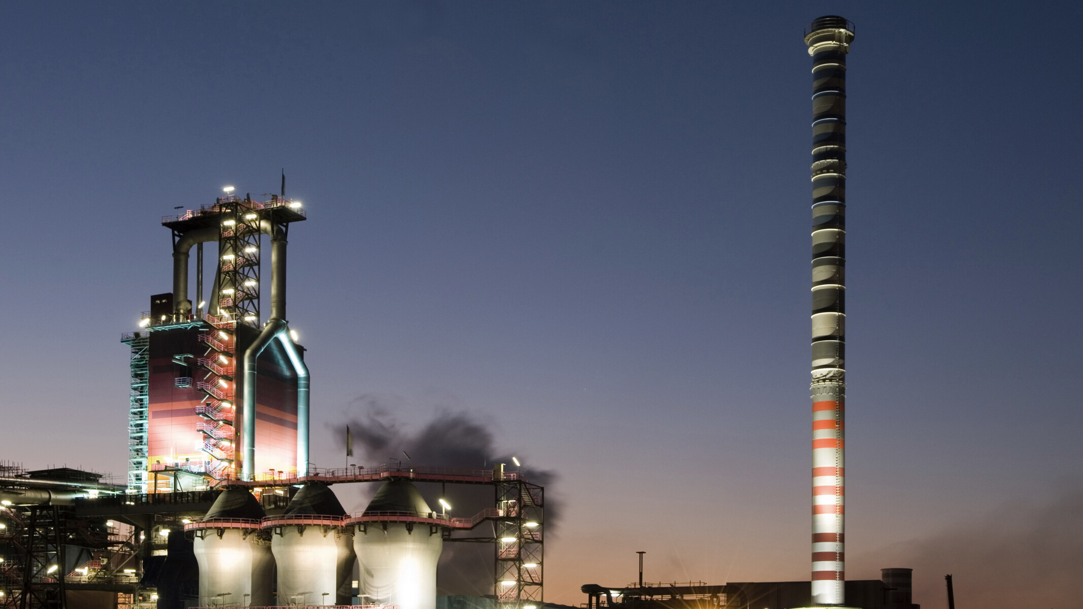 Industrial estate at dusk