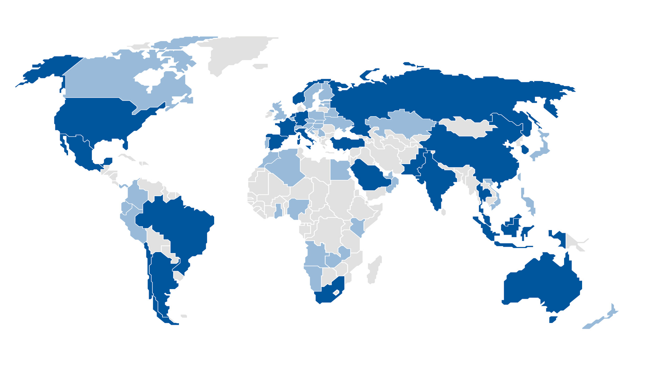 World map of countries in which KSB is active
