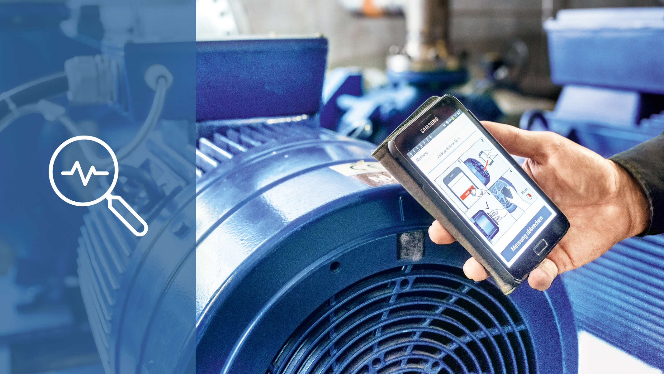 Måle viftestøy av en asynkron motor med KSB Sonolyzer-appen