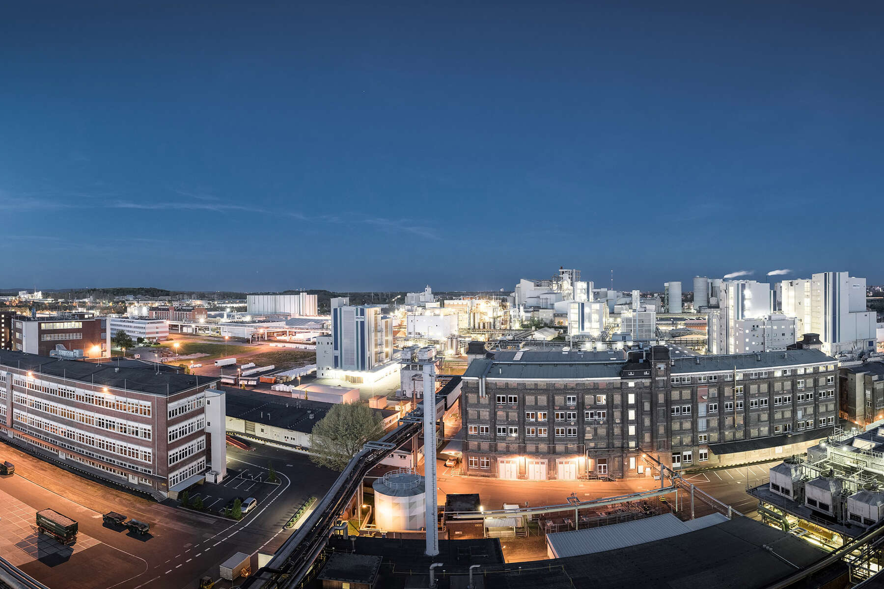 The Kalle-Albert Industrial Park premises at night