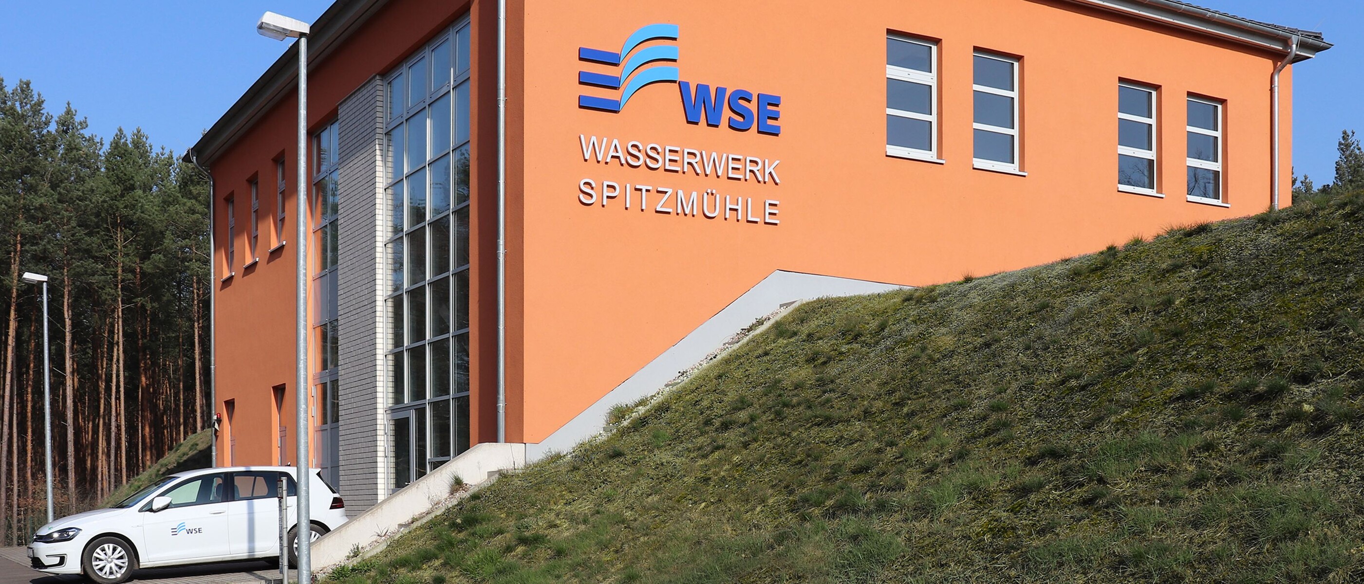 The Spitzmühle waterworks building from outside