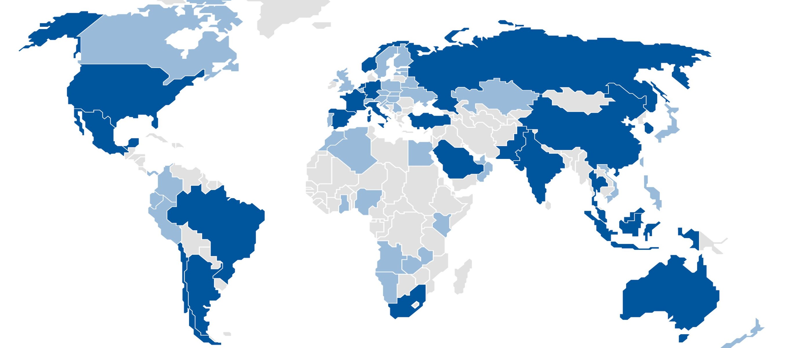 World map of countries in which KSB is active