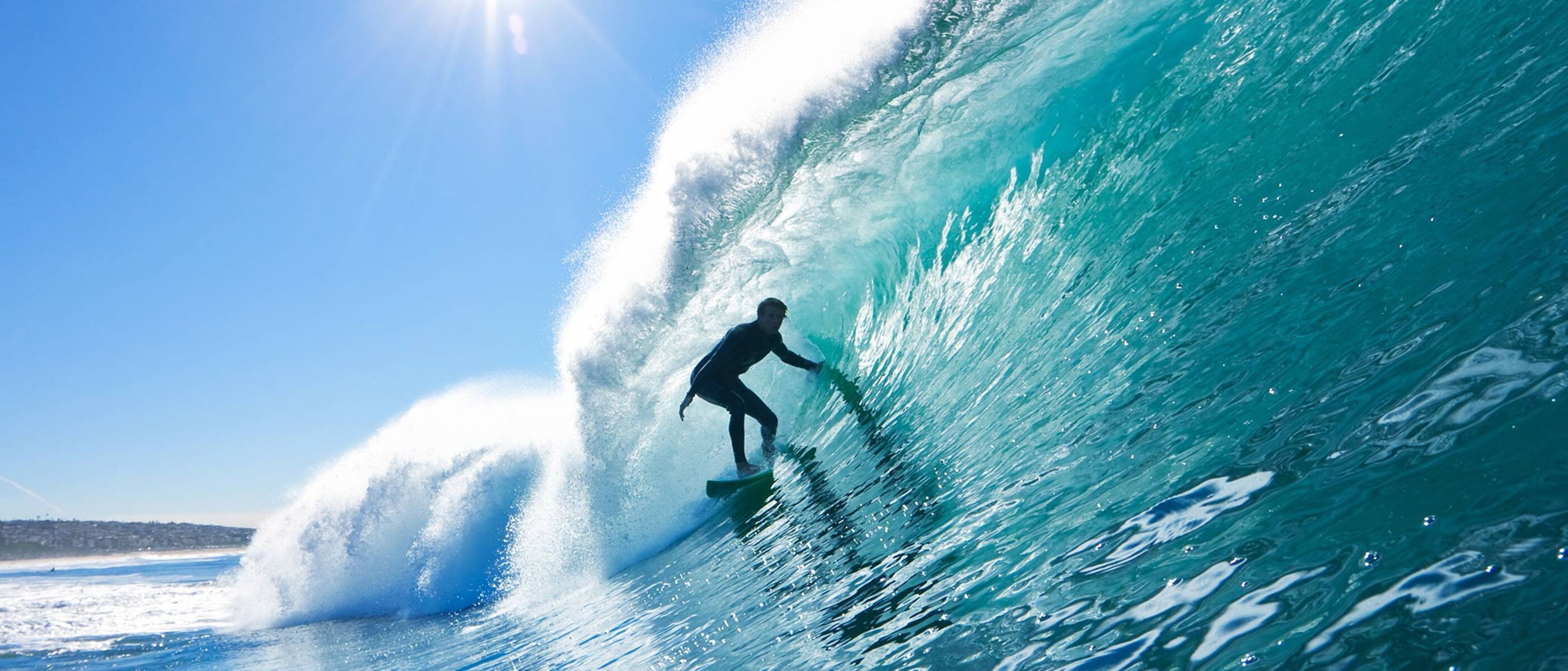Surfing a big wave