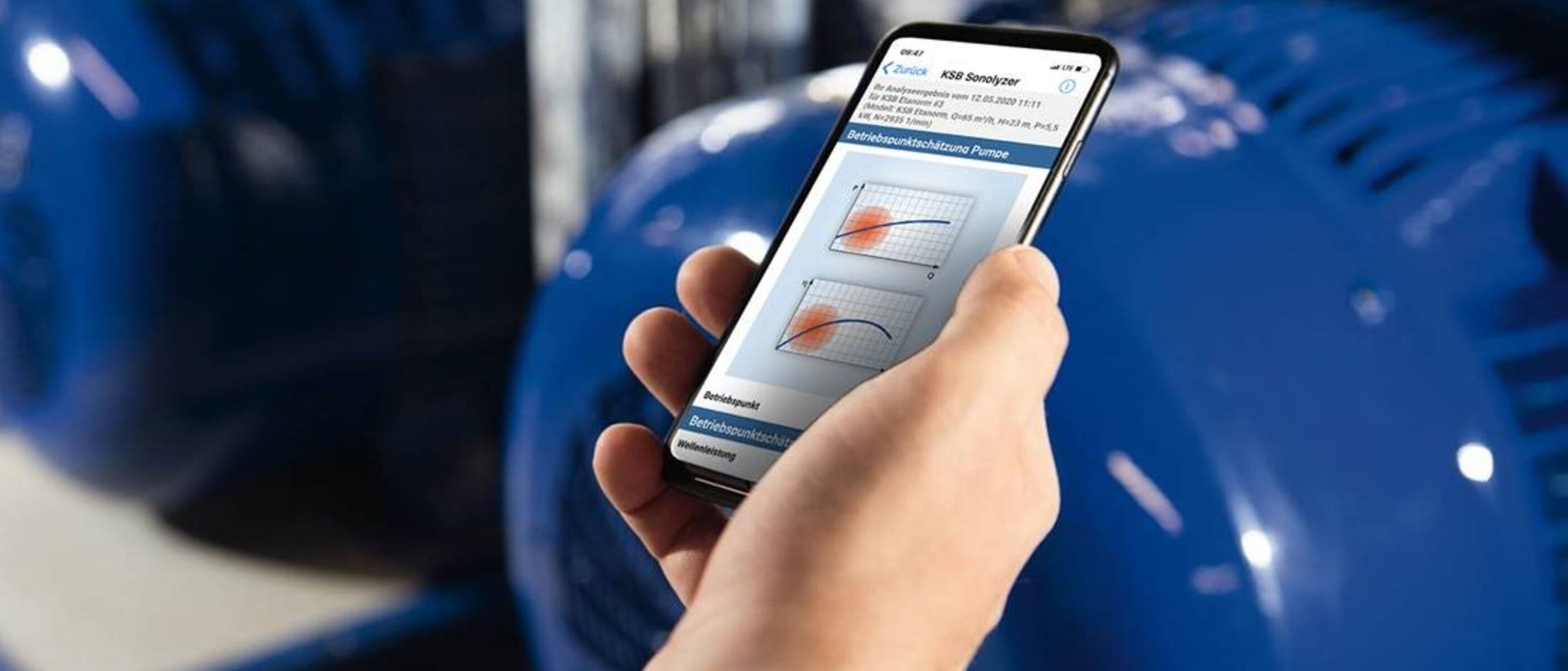 Smartphone with KSB Sonolyzer® app