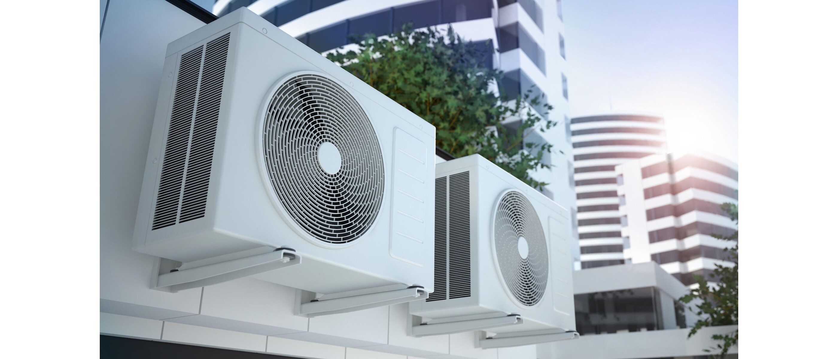 Air-conditioning units on an outside wall