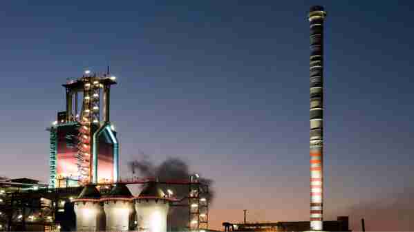 Industrial estate at dusk