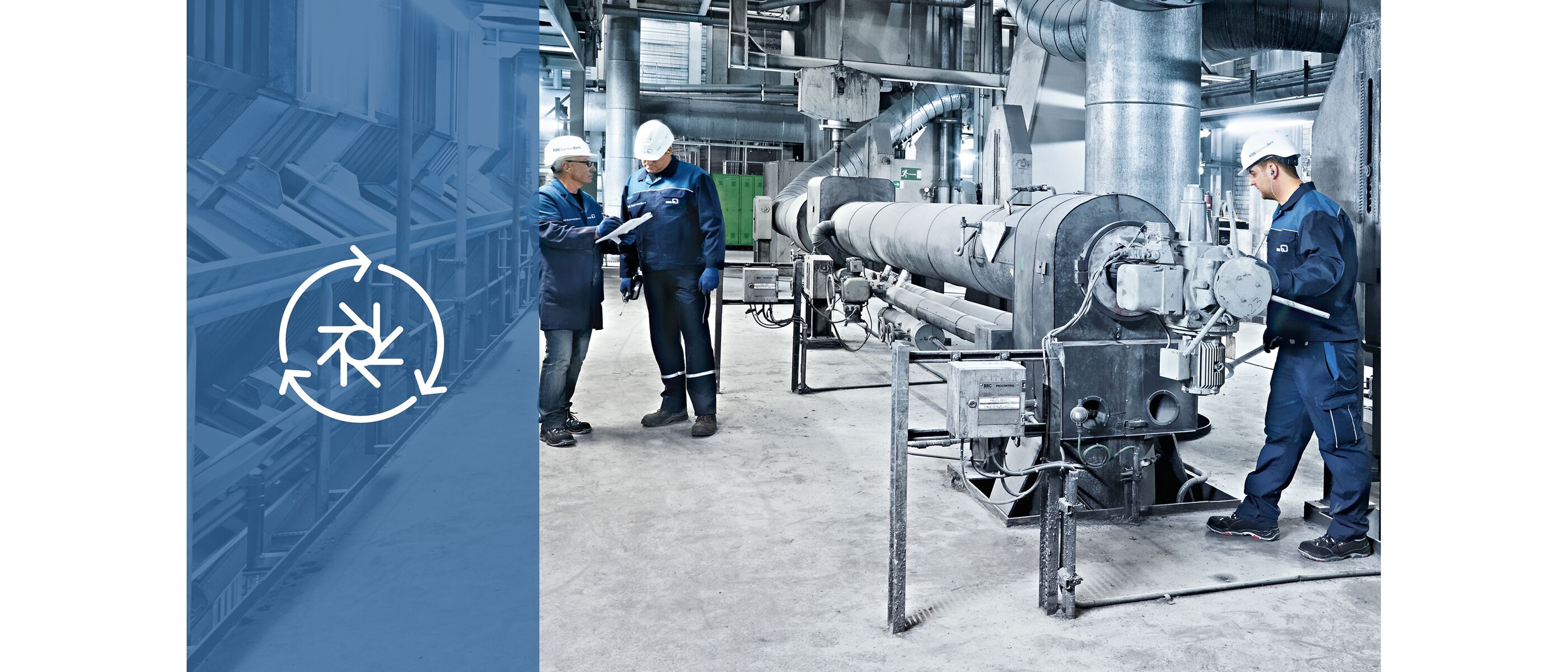 KSB service engineers during an inspection in a power plant